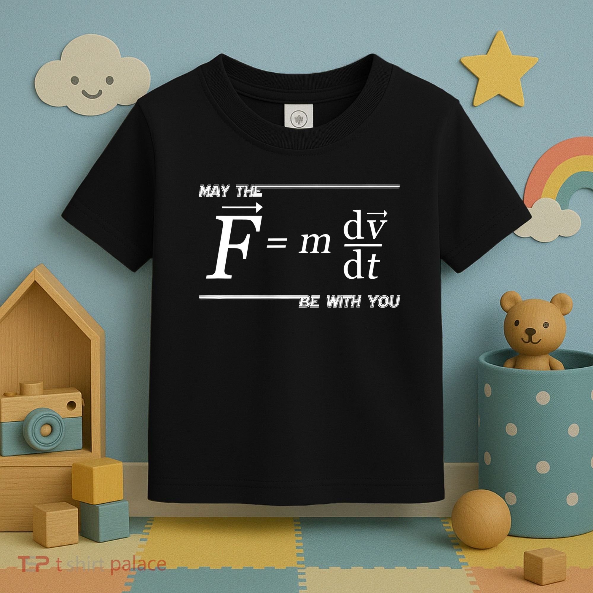 May The (F=m*dv/dt) Be With You Funny Gift For Physics Science Toddler T-Shirt