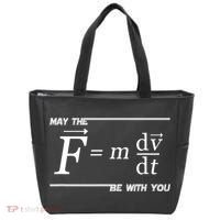 May The (F=m*dv/dt) Be With You Funny Gift For Physics Science Tote Bag thumb 0
