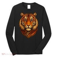 Majestic Tiger Face – Hyper Detailed Wild Animal Art Long Sleeve Shirt thumb 0