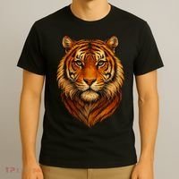 Majestic Tiger Face – Hyper Detailed Wild Animal Art T-Shirt thumb 3