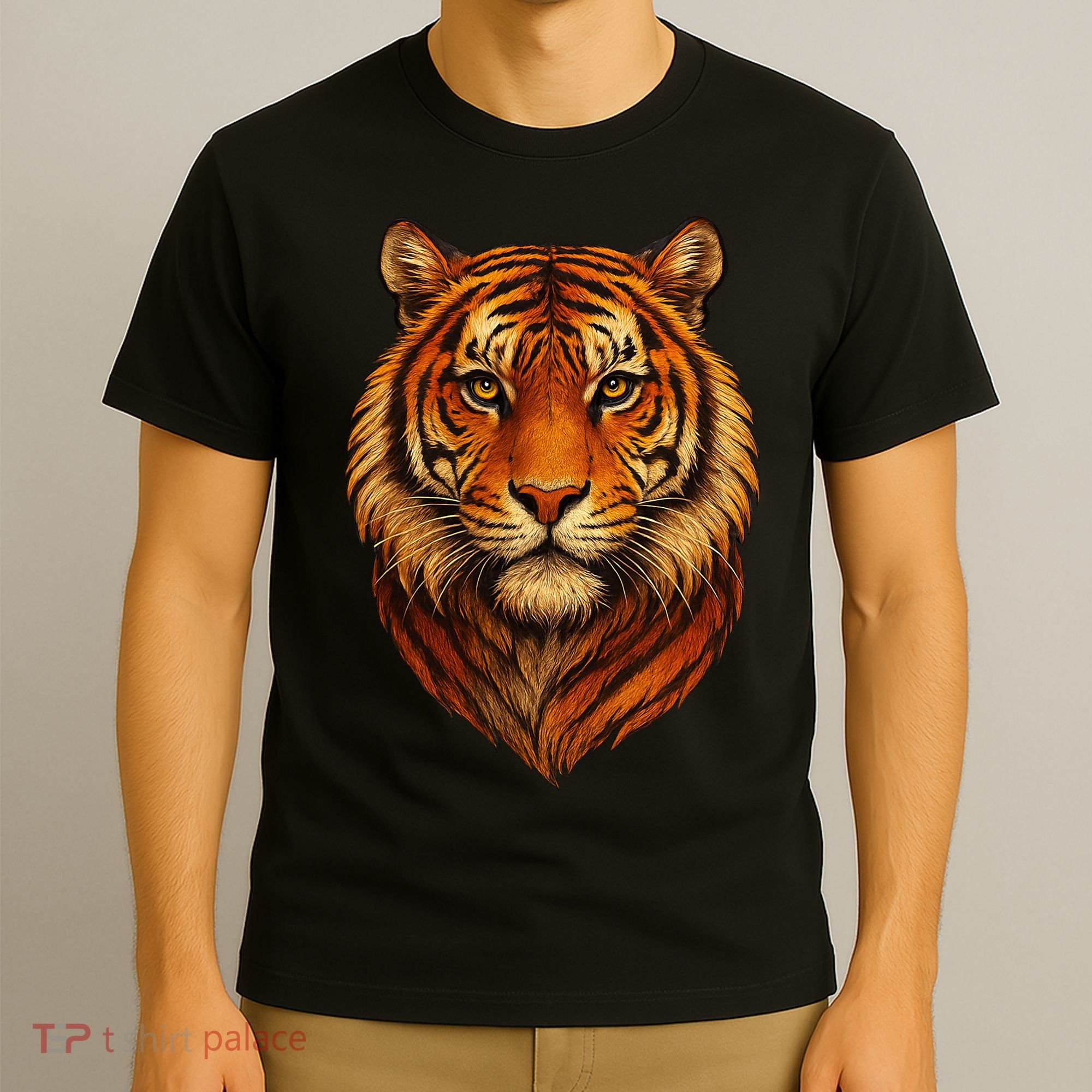 Majestic Tiger Face – Hyper Detailed Wild Animal Art T-Shirt