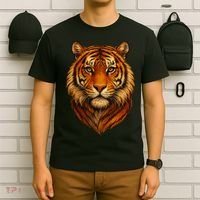 Majestic Tiger Face – Hyper Detailed Wild Animal Art T-Shirt thumb 6