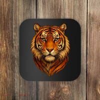 Majestic Tiger Face – Hyper Detailed Wild Animal Art Coaster thumb 0