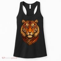 Majestic Tiger Face – Hyper Detailed Wild Animal Art Women's Tank Top thumb 0