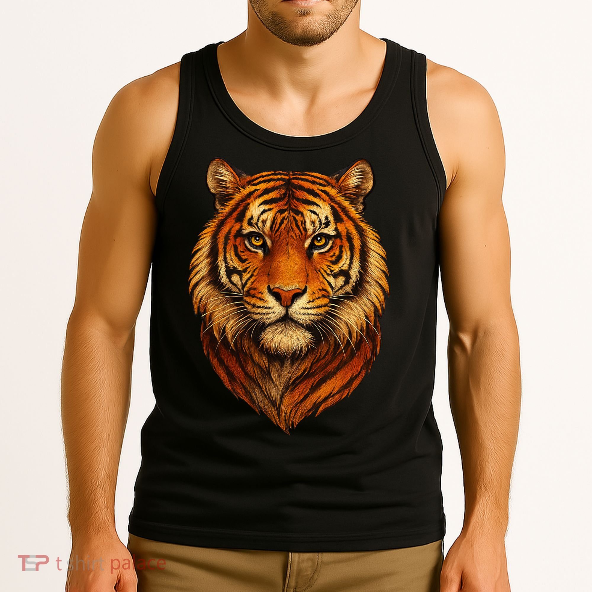 Majestic Tiger Face – Hyper Detailed Wild Animal Art Tank Top