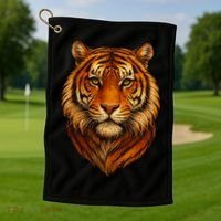 Majestic Tiger Face – Hyper Detailed Wild Animal Art Golf Towel thumb 1