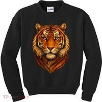 Majestic Tiger Face – Hyper Detailed Wild Animal Art Kids Sweatshirt thumb 0