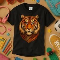 Majestic Tiger Face – Hyper Detailed Wild Animal Art Kids T-Shirt thumb 3