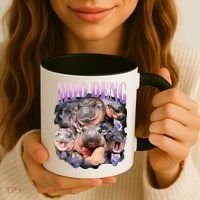 Moodeng The Famous Baby Pigmy Hippo Moodeng Funny Crew Coffee Mug thumb 3