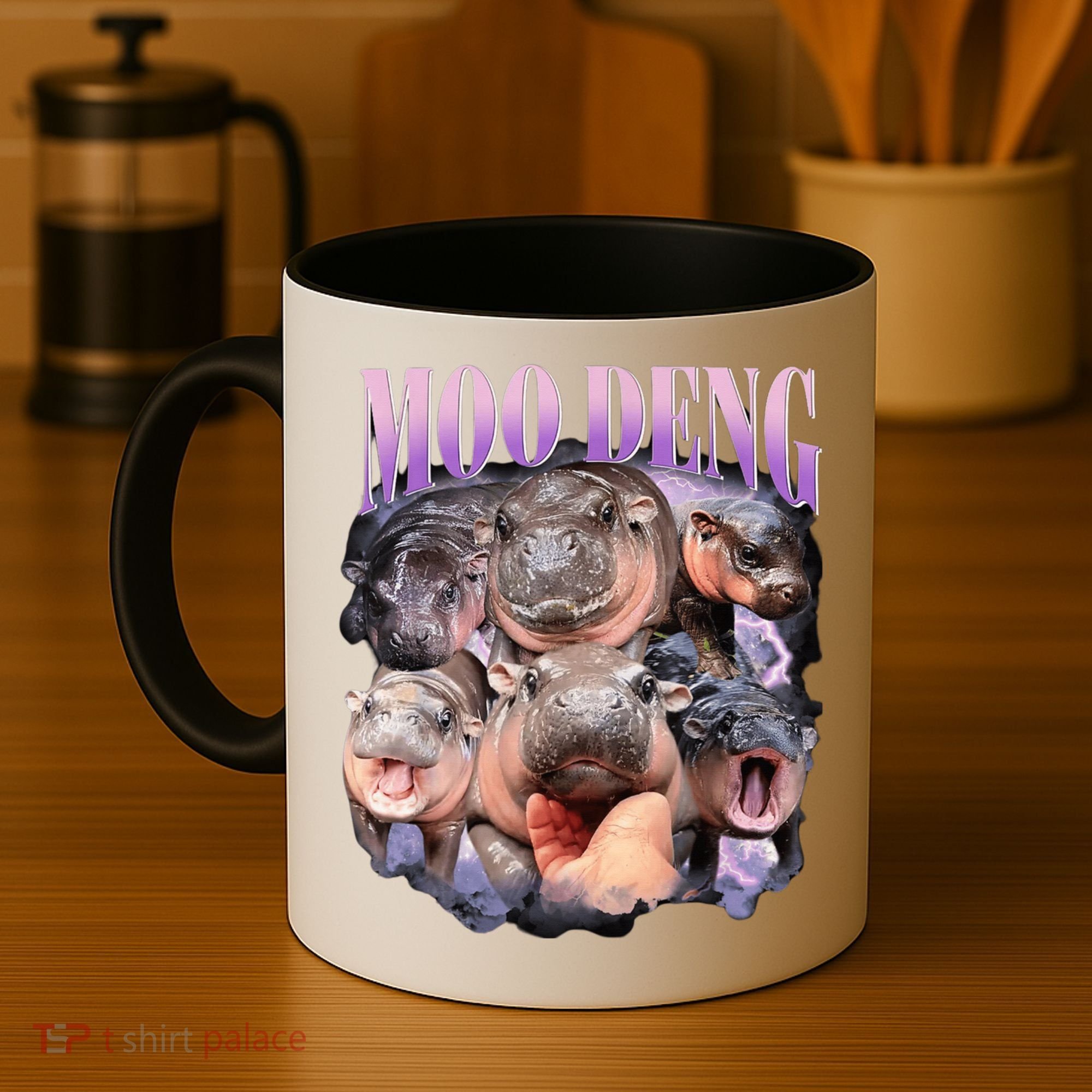 Moodeng The Famous Baby Pigmy Hippo Moodeng Funny Crew Coffee Mug