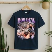 Moodeng The Famous Baby Pigmy Hippo Moodeng Funny Crew T-Shirt thumb 2