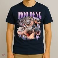 Moodeng The Famous Baby Pigmy Hippo Moodeng Funny Crew T-Shirt thumb 3