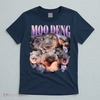 Moodeng The Famous Baby Pigmy Hippo Moodeng Funny Crew T-Shirt thumb 5