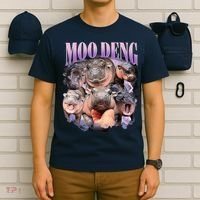 Moodeng The Famous Baby Pigmy Hippo Moodeng Funny Crew T-Shirt thumb 6
