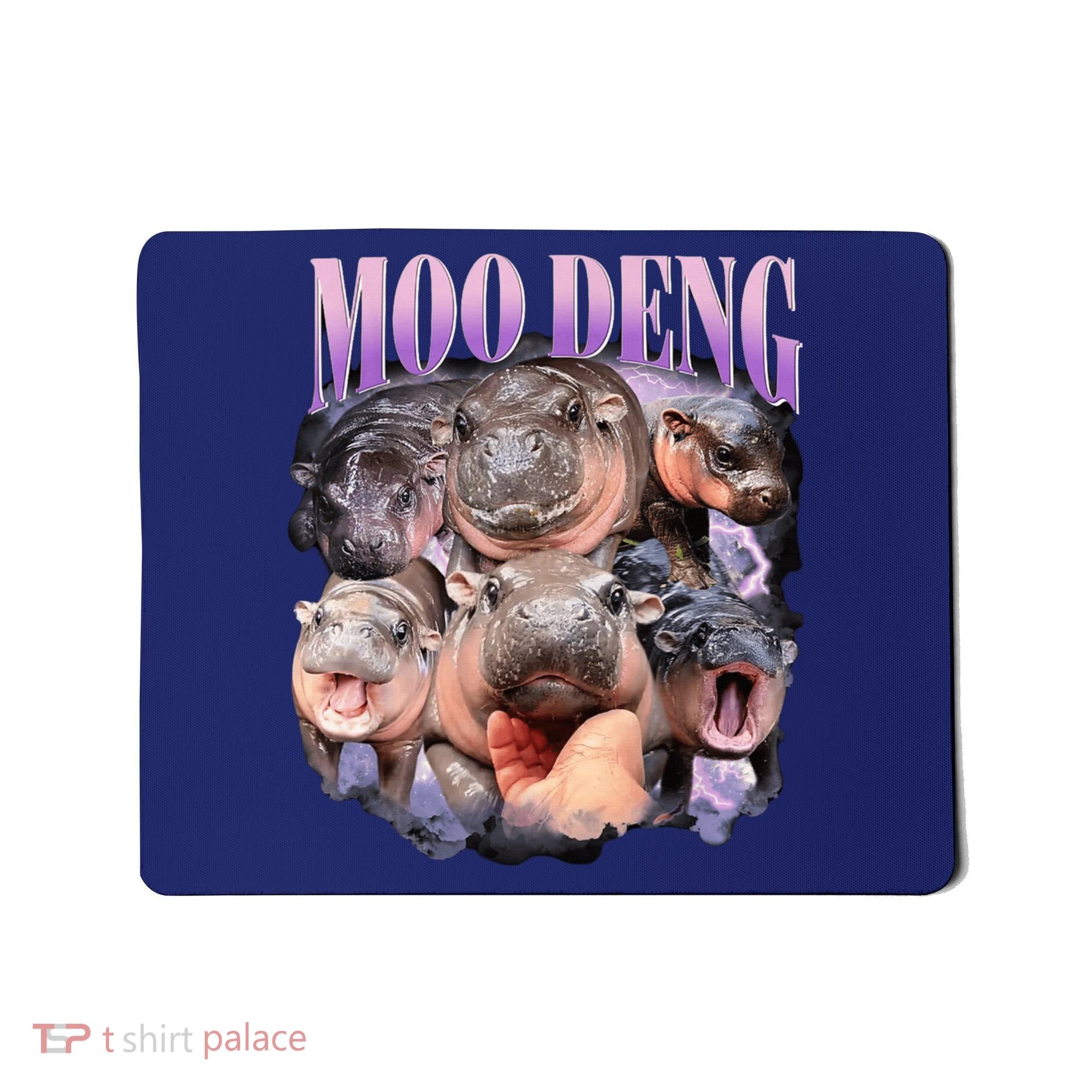 Moodeng The Famous Baby Pigmy Hippo Moodeng Funny Crew Mousepad