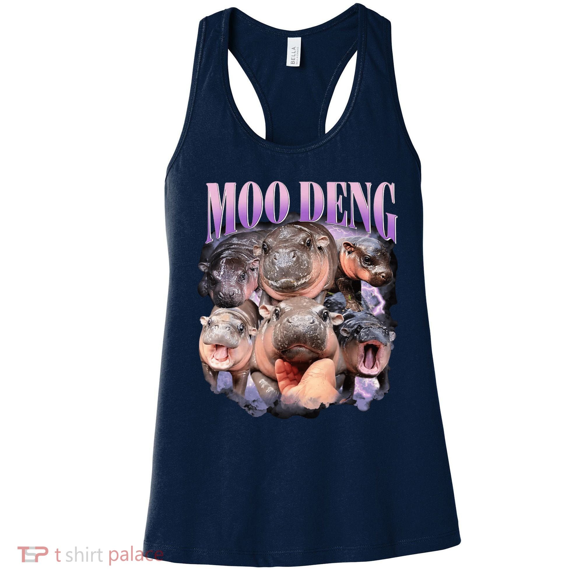 Moodeng The Famous Baby Pigmy Hippo Moodeng Funny Crew Women's Tank Top