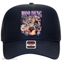 Moodeng The Famous Baby Pigmy Hippo Moodeng Funny Crew Hat thumb 0