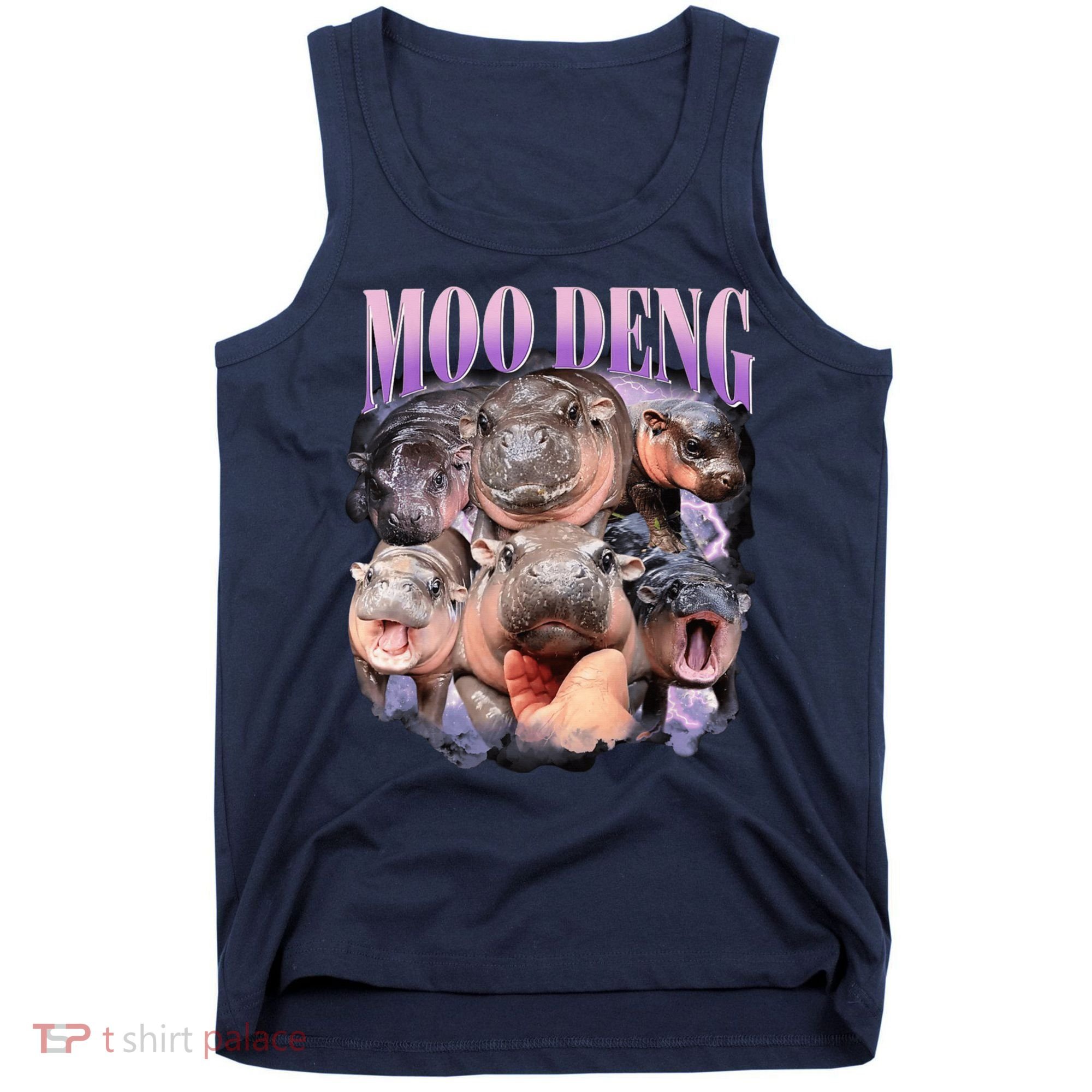 Moodeng The Famous Baby Pigmy Hippo Moodeng Funny Crew Tank Top