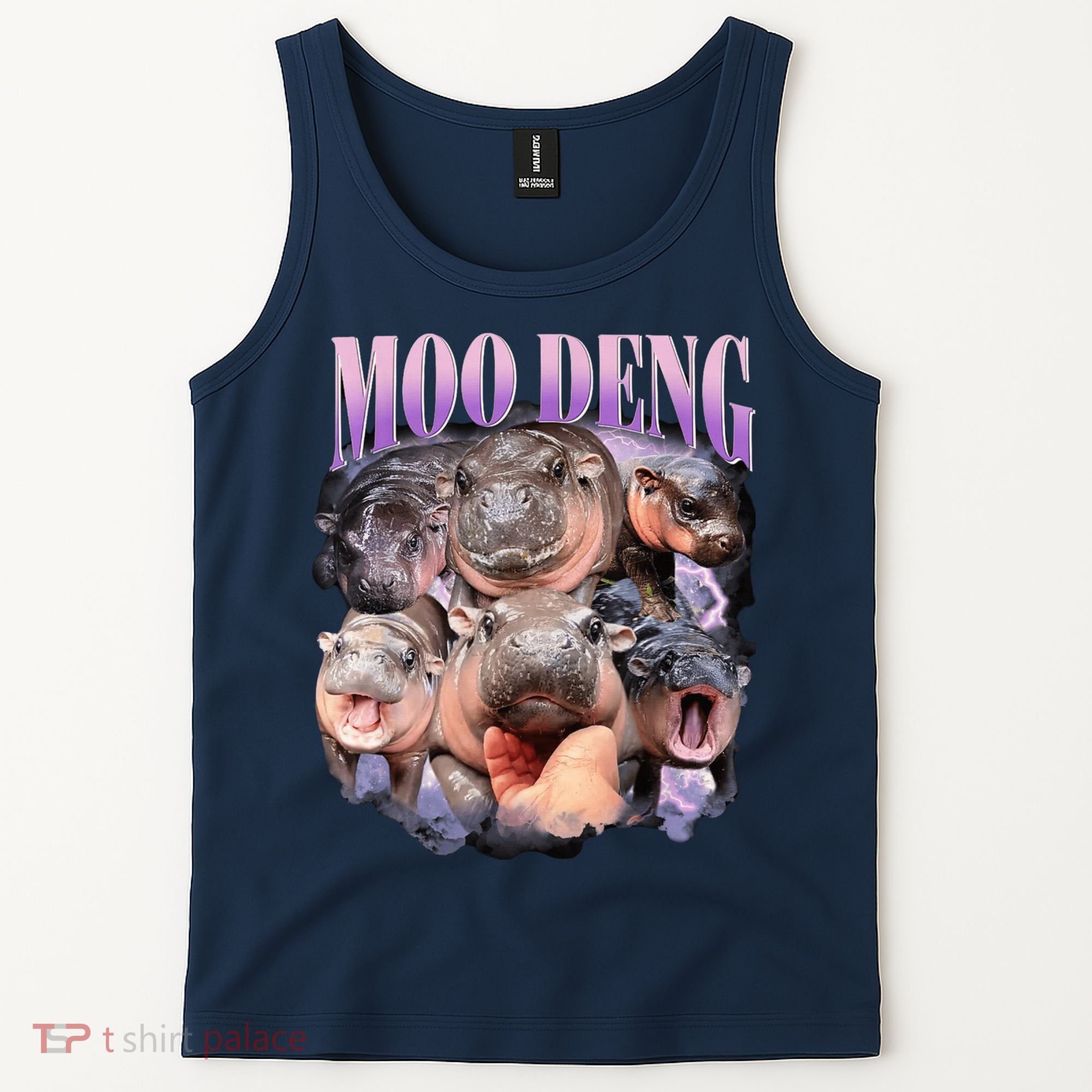 Moodeng The Famous Baby Pigmy Hippo Moodeng Funny Crew Tank Top