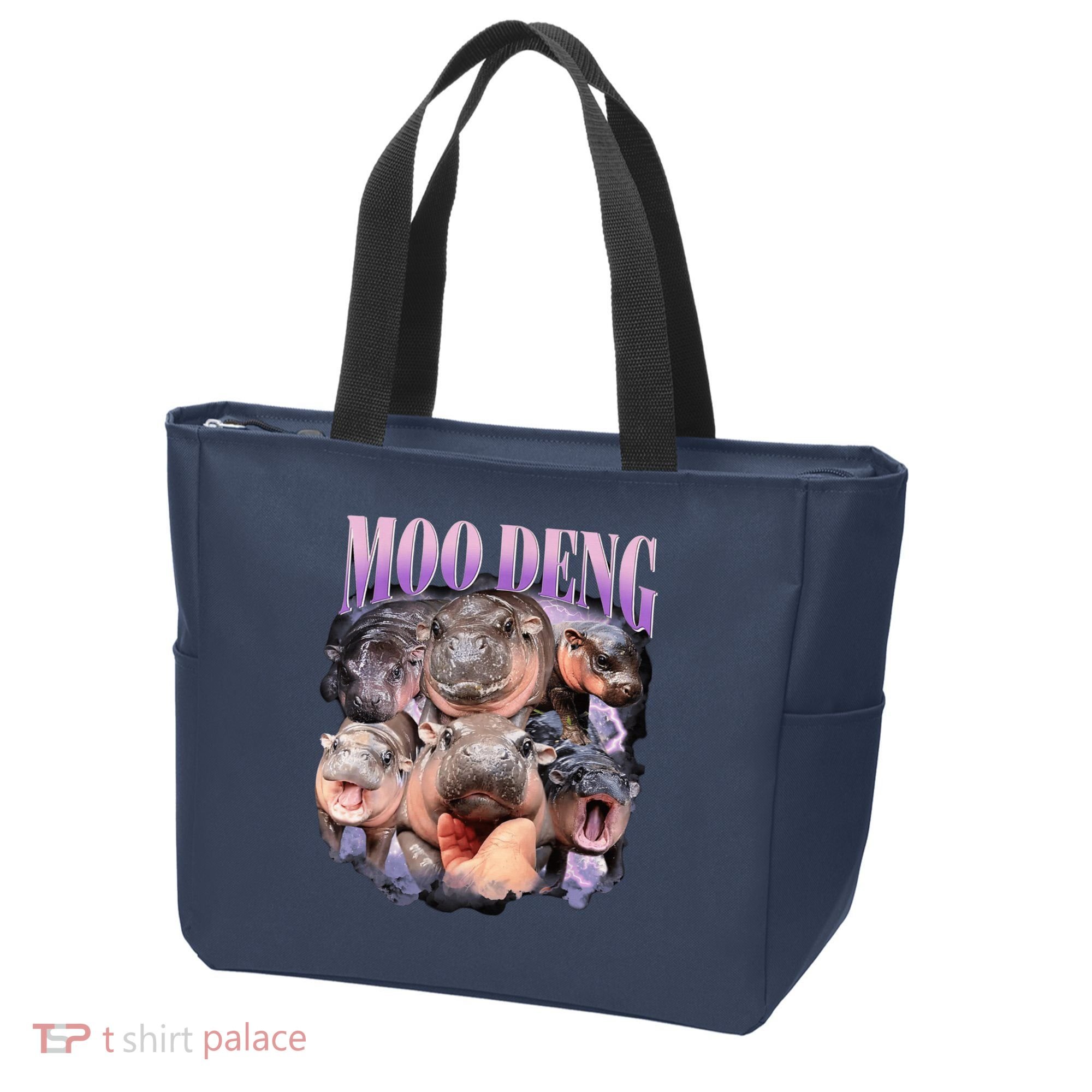 Moodeng The Famous Baby Pigmy Hippo Moodeng Funny Crew Tote Bag
