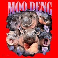 Moodeng The Famous Baby Pigmy Hippo Moodeng Funny Crew Santa Hat thumb 1