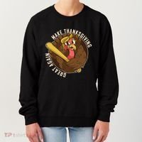 Make Thanksgiving Great Again Pro Trump Turkey Bat Women's Sweatshirt thumb 0