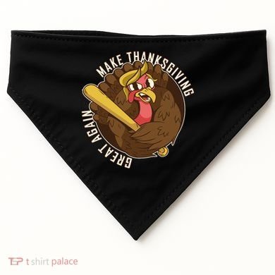 Make Thanksgiving Great Again Pro Trump Turkey Bat USA-Made Doggie Bandana