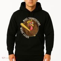 Make Thanksgiving Great Again Pro Trump Turkey Bat Hoodie thumb 2