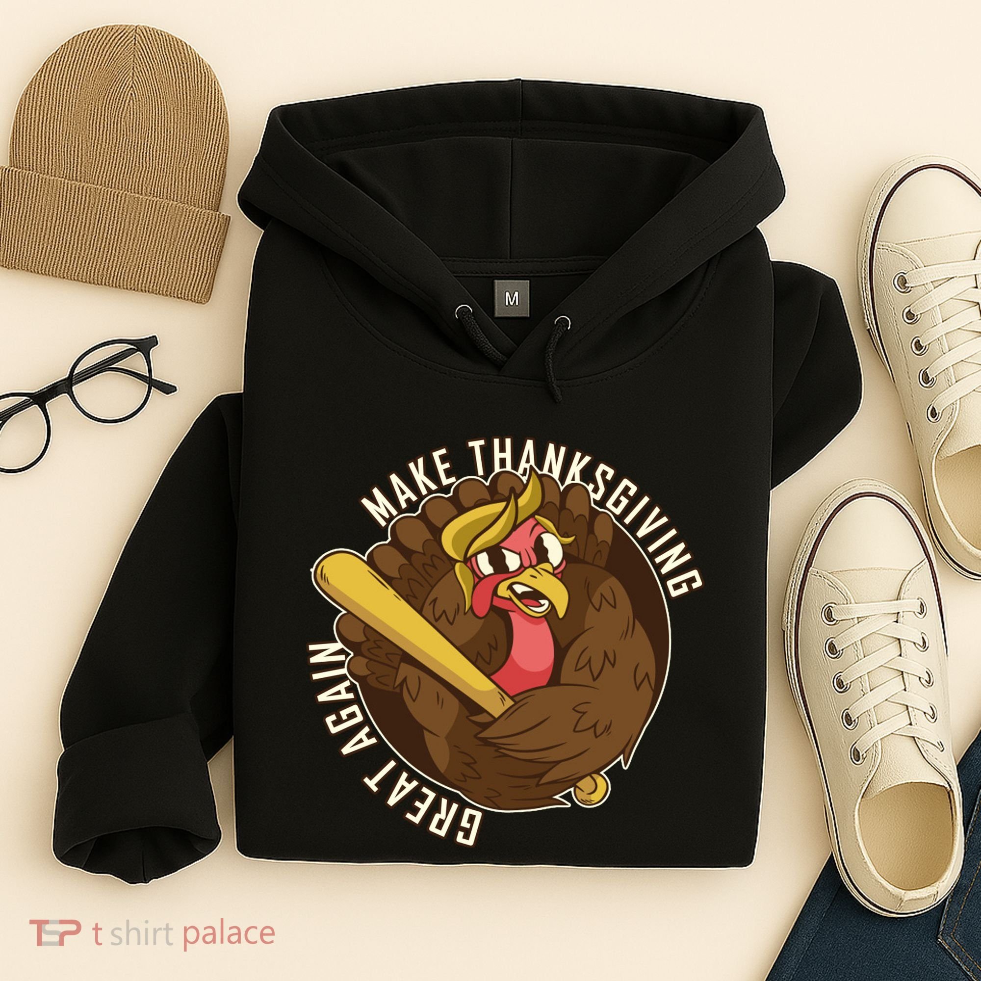 Make Thanksgiving Great Again Pro Trump Turkey Bat Hoodie