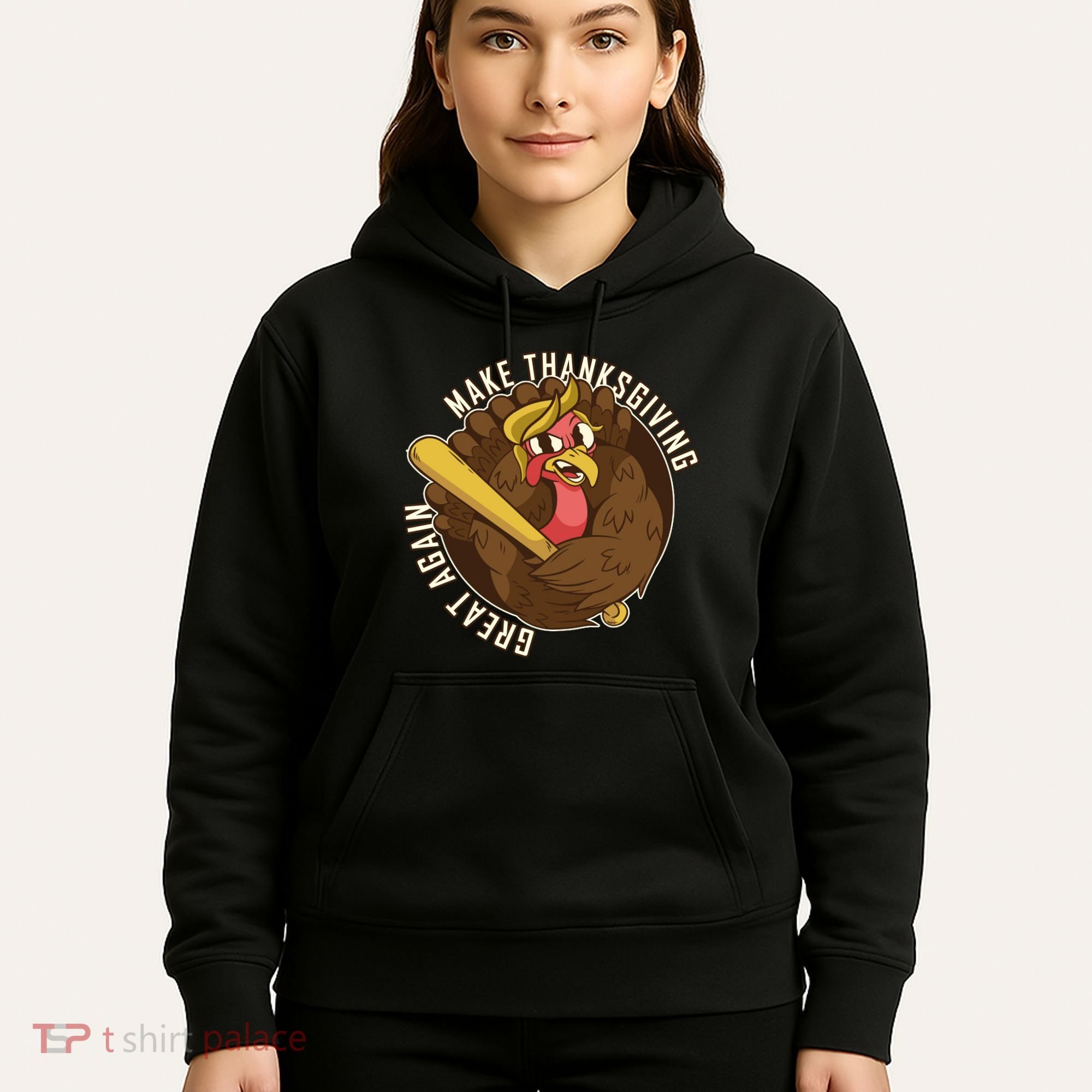 Make Thanksgiving Great Again Pro Trump Turkey Bat Hoodie
