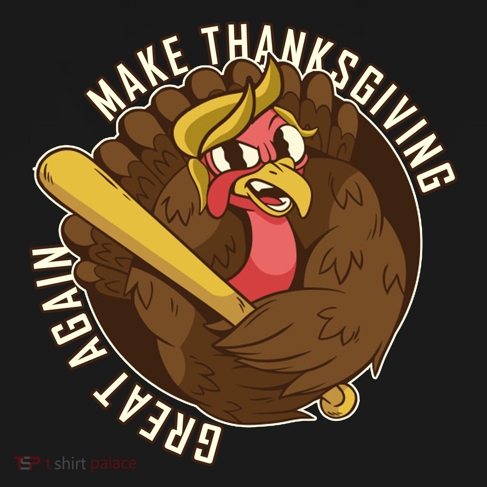Make Thanksgiving Great Again Pro Trump Turkey Bat Long Sleeve Shirt
