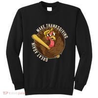 Make Thanksgiving Great Again Pro Trump Turkey Bat Sweatshirt thumb 0