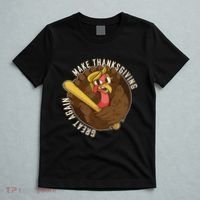 Make Thanksgiving Great Again Pro Trump Turkey Bat T-Shirt thumb 5