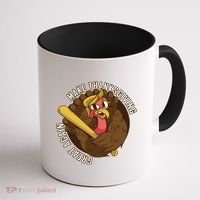 Make Thanksgiving Great Again Pro Trump Turkey Bat Coffee Mug thumb 1