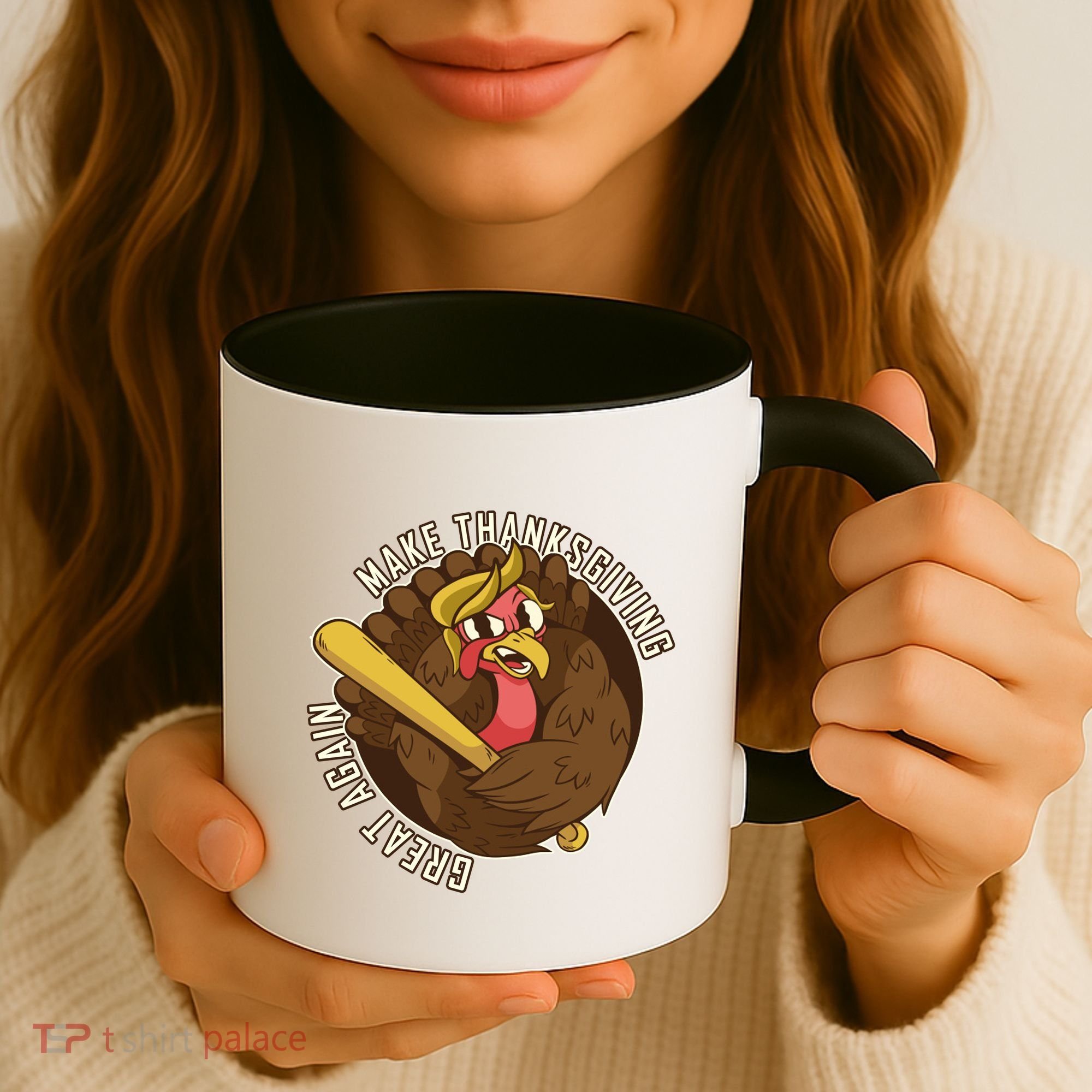 Make Thanksgiving Great Again Pro Trump Turkey Bat Coffee Mug