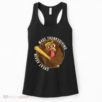 Make Thanksgiving Great Again Pro Trump Turkey Bat Women's Tank Top thumb 0