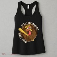 Make Thanksgiving Great Again Pro Trump Turkey Bat Women's Tank Top thumb 3