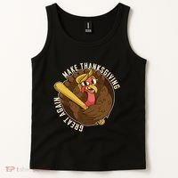 Make Thanksgiving Great Again Pro Trump Turkey Bat Tank Top thumb 2