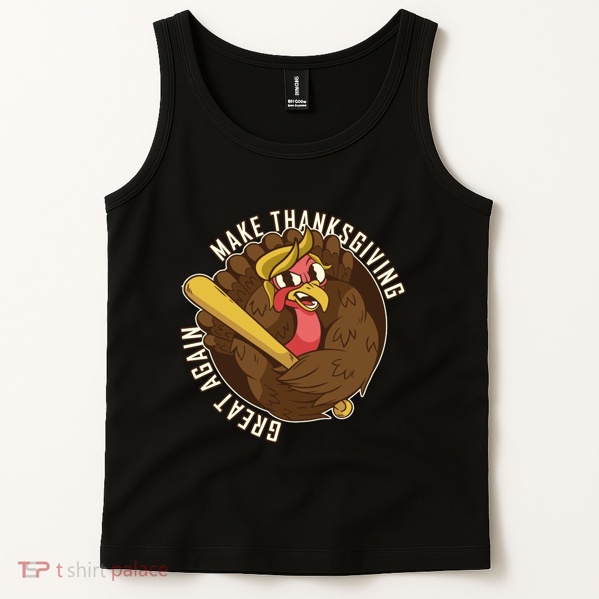 Make Thanksgiving Great Again Pro Trump Turkey Bat Tank Top