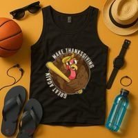 Make Thanksgiving Great Again Pro Trump Turkey Bat Tank Top thumb 4