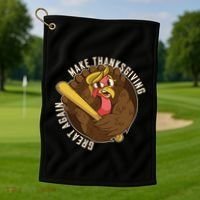 Make Thanksgiving Great Again Pro Trump Turkey Bat Golf Towel thumb 1