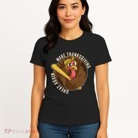 Make Thanksgiving Great Again Pro Trump Turkey Bat Women's T-Shirt thumb 4
