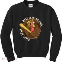 Make Thanksgiving Great Again Pro Trump Turkey Bat Kids Sweatshirt thumb 0