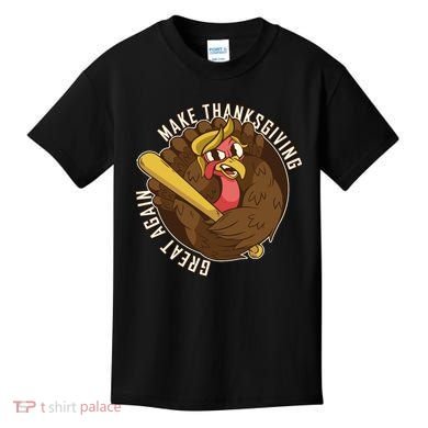 Make Thanksgiving Great Again Pro Trump Turkey Bat Kids T-Shirt