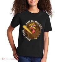 Make Thanksgiving Great Again Pro Trump Turkey Bat Kids T-Shirt thumb 2