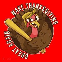 Make Thanksgiving Great Again Pro Trump Turkey Bat Santa Hat thumb 1