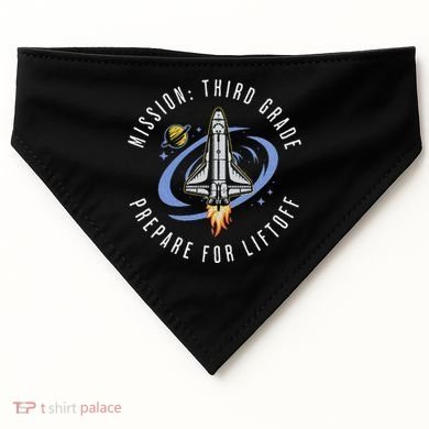 Mission Third Grade Space Rocket Back To School Vi USA-Made Doggie Bandana