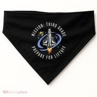 Mission Third Grade Space Rocket Back To School Vi USA-Made Doggie Bandana thumb 0