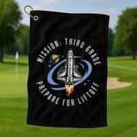 Mission Third Grade Space Rocket Back To School Vi Golf Towel thumb 1