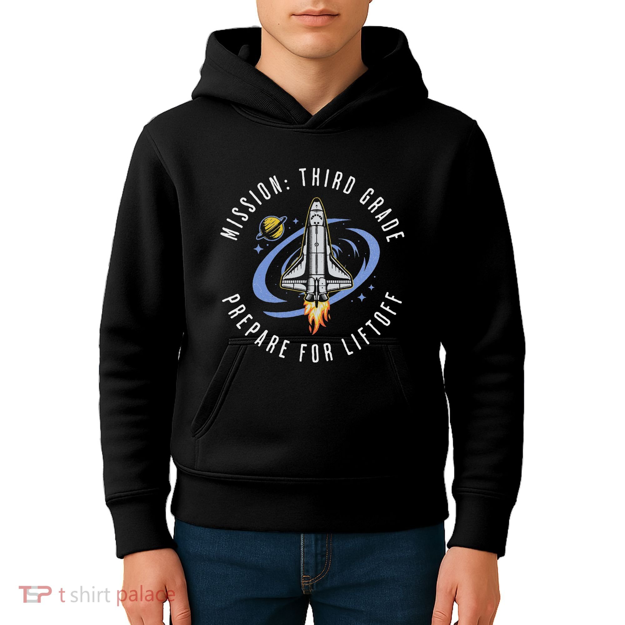 Mission Third Grade Space Rocket Back To School Vi Kids Hoodie